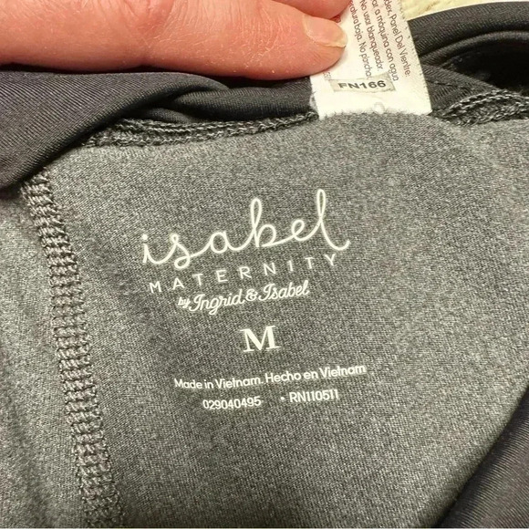 Isabel Maternity by Ingrid & Isabel Leggings Crossover Panel Black/Grey  Sz Med - Picture 5 of 16